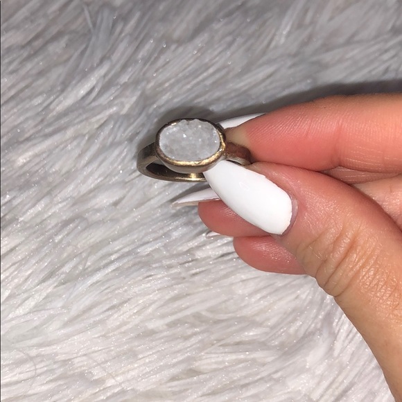 NEW Gold Ring Set With White Stone - Picture 3 of 4